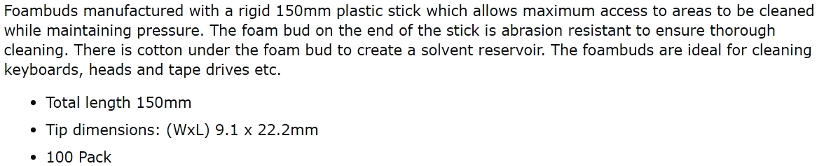 מקלות ניקוי AF INTERNATIONAL FBU100 TEXT